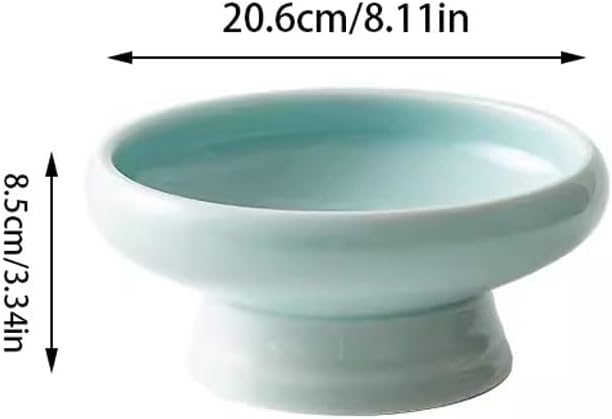 Kitchen Plates Ceramic High-foot Dinner Plate Home Salad Plate Fruit Plate High-foot Dessert Plate Restaurant Appetizer Plate Restaurant Plates(8.11inch)