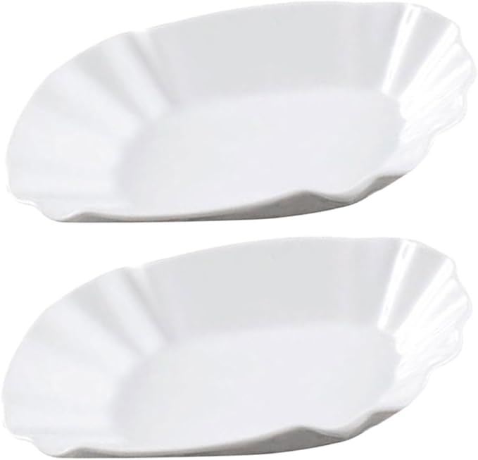 SECFOU 2pcs Creative Ceramic Appetizer Plates for Snacks Dips and Desserts for Parties Home Use and Gatherings Snack Bowls Unique Design