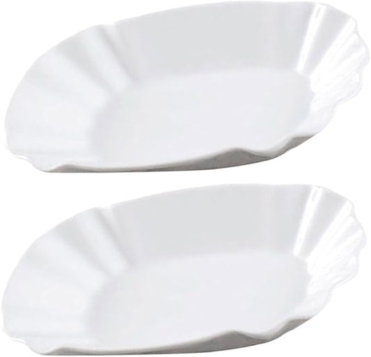 SECFOU 2pcs Creative Ceramic Appetizer Plates for Snacks Dips and Desserts for Parties Home Use and Gatherings Snack Bowls Unique Design