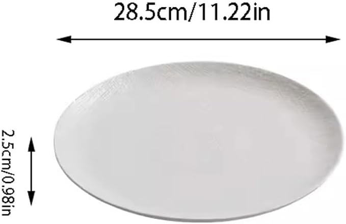 SONGCHAO Party Supplies Matte Cloth Grain Ceramic Dinner Plate Home Round Plate Shallow Plate Restaurant Appetizer Plate Dessert Plate Party Plates (Color : 28.5cm)