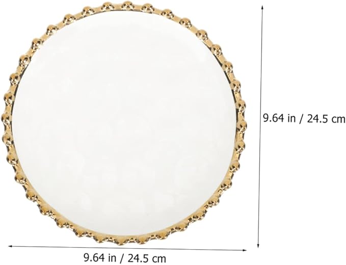 Porcelain Ceramic Dinner Plate and Appetizer Tray for Household and Restaurant Use Smooth Safe Surface Easy to Clean for Salad Pasta Snacks Serving White Design