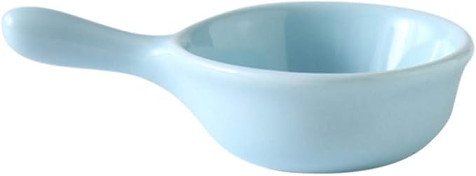 Ceramic Sauce Dish with Handle Seasoning Dish Sushi Soy Dipping Bowl Appetizer Plates for Wedding Home Party 40ML-Bue