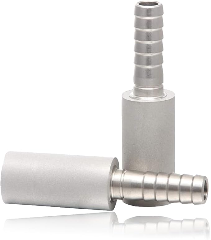 Joywayus 2PCS Aeration Stone 0.5 Micron 316 Stainless Steel Oxygenation Diffusion Stone 3/8" Barb for Home brewing Wine Beer Soda