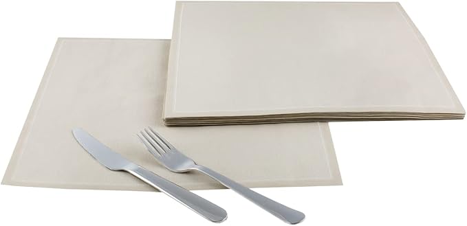 Five Star Napkins 100% Cotton Dinner Napkins, Dinner Napkin, Disposable Napkin, Everyday, Events, Receptions, Party Napkin, Catering, Weddings, Cotton Napkins, Bulk, 25 Pack, Sand