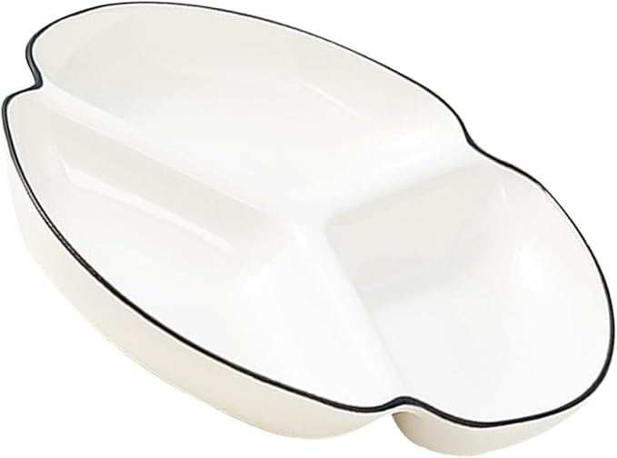 Zerodeko Ceramic Plates Divided Dinner Plate Sections for Salad Dessert Dish Serving