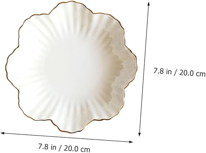 Amosfun Ceramic Serving Plate White Food Storage Dish Home Kitchen Tableware for Appetizers Salads and Pasta Microwave Safe