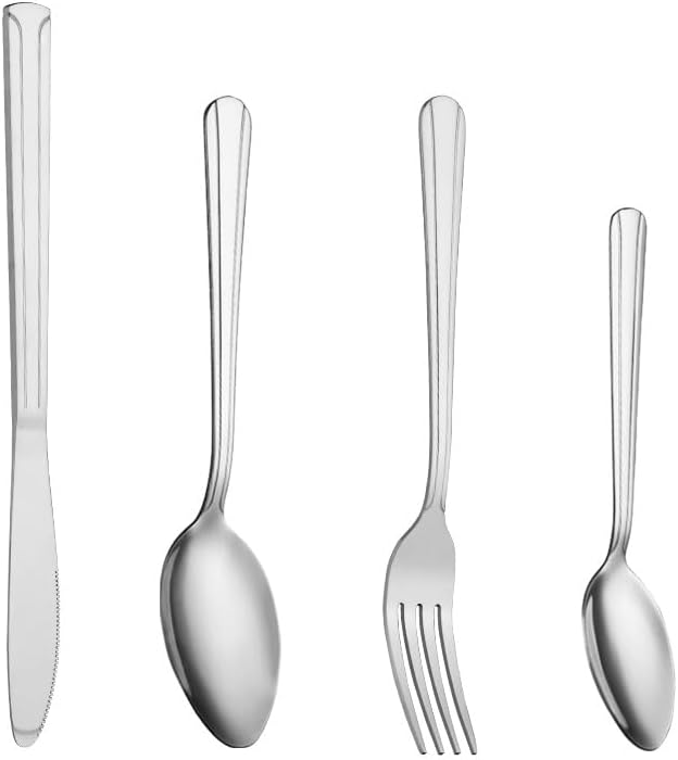 Stainless Steel Flatware serving set,Home Kitchen Eating Tableware Set,Dishwasher Safe,For Home Kitchen Restaurant Hote 4/16/24/32/40/48 Pieces Stainless Steel Set Dinner Knife And Fork Spoon Steak Kn