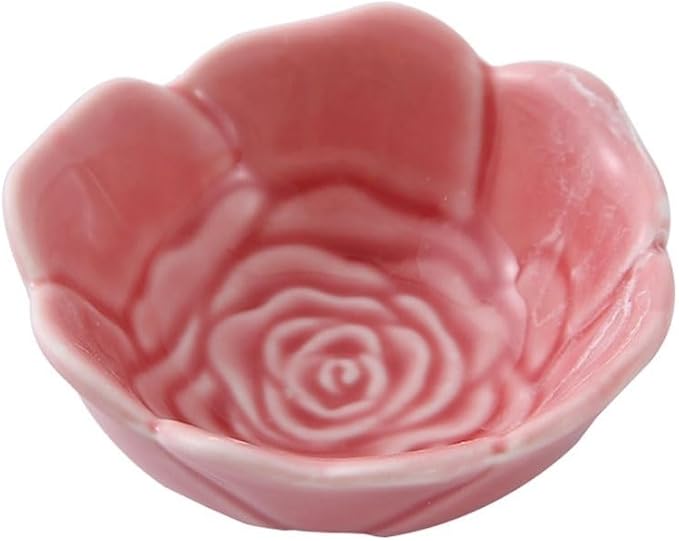 FAREWELL Dipping Bowls Flower Shaped Ceramic Dipping Bowl Soy Sauce Plate Mini Condiment Porcelain Sauce Bowl Dipping Candy Serving Plate Appetizer Bowls (Color : A)