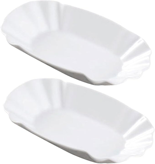 Alipis 2pcs Ceramic Snack Plates for Dips and Appetizers Creative French Fries and Dessert Dishes for Parties and Home Use Elegant Design for Serving Snacks Fruits and More