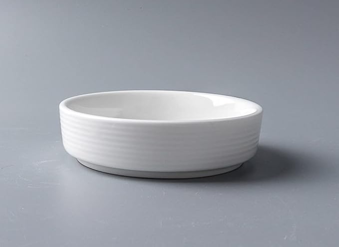 8pcs White Ceramic Seasoning Dishes Appetizer Plates,3 Inches