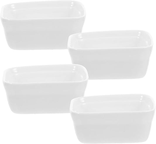 Luxshiny 4pcs Ceramic Dipping Bowls Set Porcelain Sauce Dishes for Sushi Appetizers Condiments Multifunctional Serving Plates for Any Dining Occasion