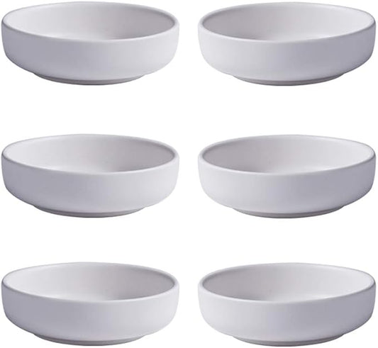 Colias Wing 3.5 Inch Simple Style Single Color Pattern Stylish Design Multipurpose Porcelain Side Dish Bowl Seasoning Dishes Soy Dipping Sauce Dishes-Set of 6-Black/Blue/White