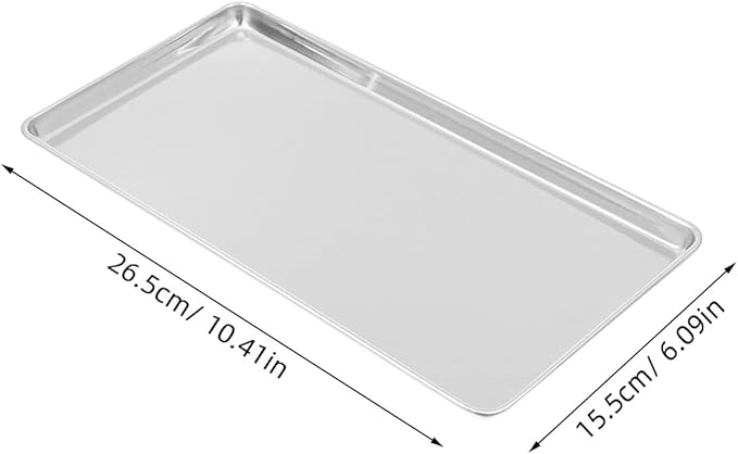 Stainless Steel Steam Pan 10.43X6.10X0.47In Multipurpose Oven Tray for Baking Barbecue Serving and Food Storage Durable Kitchen Catering Plate