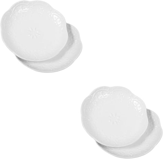 4pcs Floral Butterfly Ceramic Dipping Sauce Plates Stylish Appetizer Bowls for Condiments Seasoning and Dipping Modern Design Stain-resistant Versatile Use