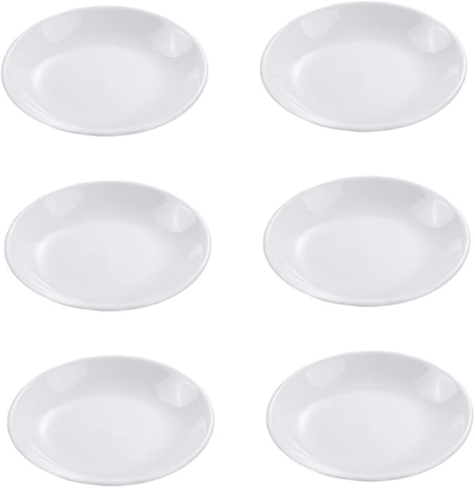 6pcs Ceramic Sauce Serving Plates Small Condiment Dishes for Dipping Sauces Tableware for Appetizers Mustard and More