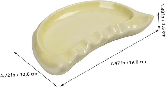 Zerodeko Dumpling Shaped Ceramic Plate Creative Dinnerware for Appetizers Snacks Microwave Dishwasher Safe Capacity for Family Gatherings Versatile Serving Tray