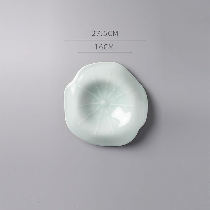 Kitchen Plates Hotel Restaurant Creative Ceramic Special-shaped Dish Plate, Western Food Salad Lotus Leaf, Suitable For Desserts And Appetizers Restaurant Plates(10.5in)