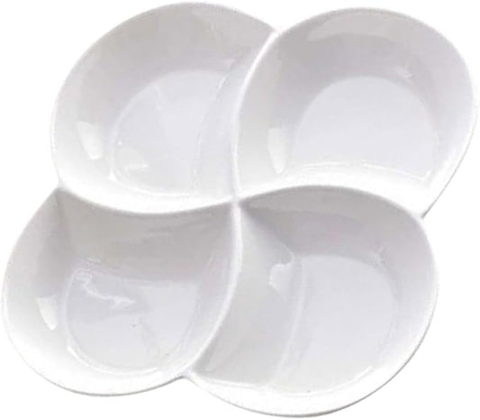 Compartment Ceramic Food Serving Plate Split Meal Tray for Snacks Desserts and Appetizers for Office School and Restaurant Use