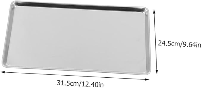 Stainless Steel Rice Noodle Dish Stainless Cookware Light Switch Surround Decorative Serving Tray Decor Tray Snack Serving Tray Breakfast Trays Rectangle Dinner Plates Pan Silver