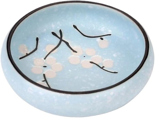 Appetizer Plates Round Dip Bowls Ceramic Saucers Soy Sauce Dish Appetizer Dipping Bowls for Condiments Appetizer for Condiment(Blue)