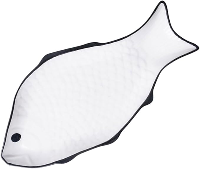 Ceramic Fish-shaped Steaming Dish Medium Smooth Surface for Serving Fish and Desserts Restaurants
