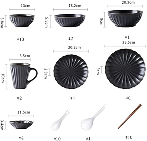 White Porcelain Dinnerware Set, Ceramic Plates and Bowls Sets, Modern Vintage Round Dishes Set, Service for 10