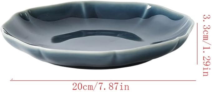 SONGCHAO Party Supplies Serving Plate Serving Dish Cold Dishes Polygonal Ceramic Plate Bowl Household Single Small Fresh Plate Dish Party Plates, 7.8 inch