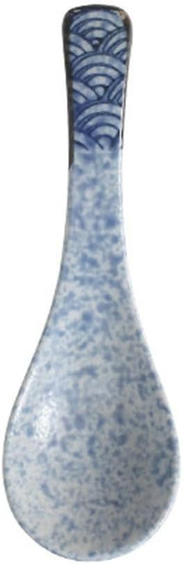 Japanese household ceramics simple underglaze color creative personality exquisite dish-spoon (sea ripple)
