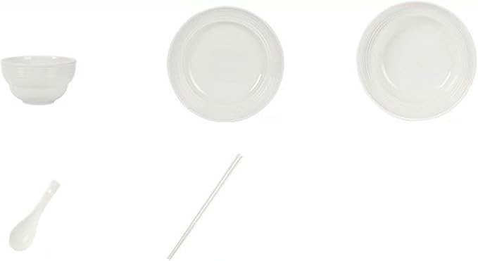 Nordic household simple and exquisite underglaze high-temperature resistant pure white ceramic tableware-16-piece for 4 people.