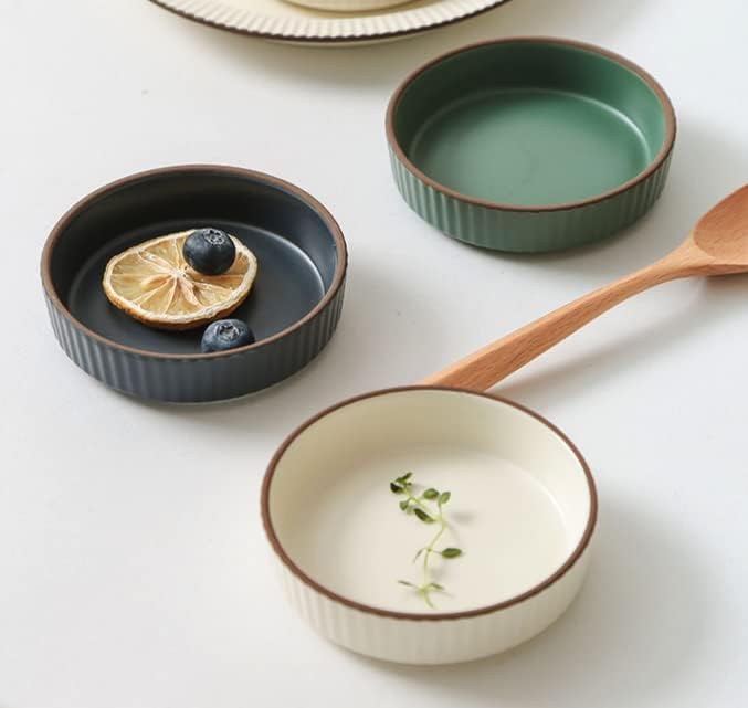123Arts Ceramic Sauce Dish Seasoning Dish Sushi Soy Dipping Bowl Appetizer Plates, Set of 4