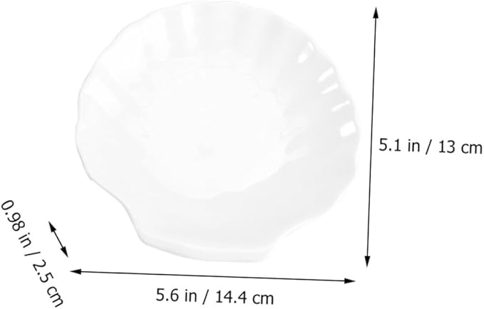 PRETYZOOM 2pcs Shell Shape Ceramic Plate Elegant Decorative Serving Dish for Home Restaurant Events for Appetizers Desserts Snacks Lightweight Easy to Clean