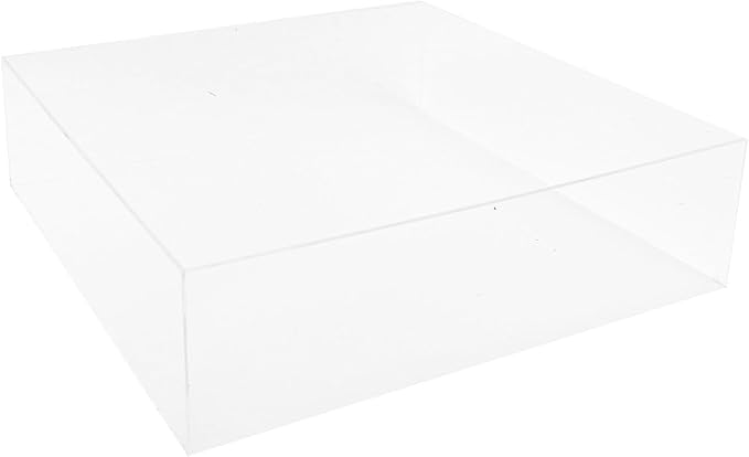 Efavormart 18"X18" | Clear Acrylic Cake Box Stand, Mirror Finish Display Box Pedestal Riser with Hollow Bottom