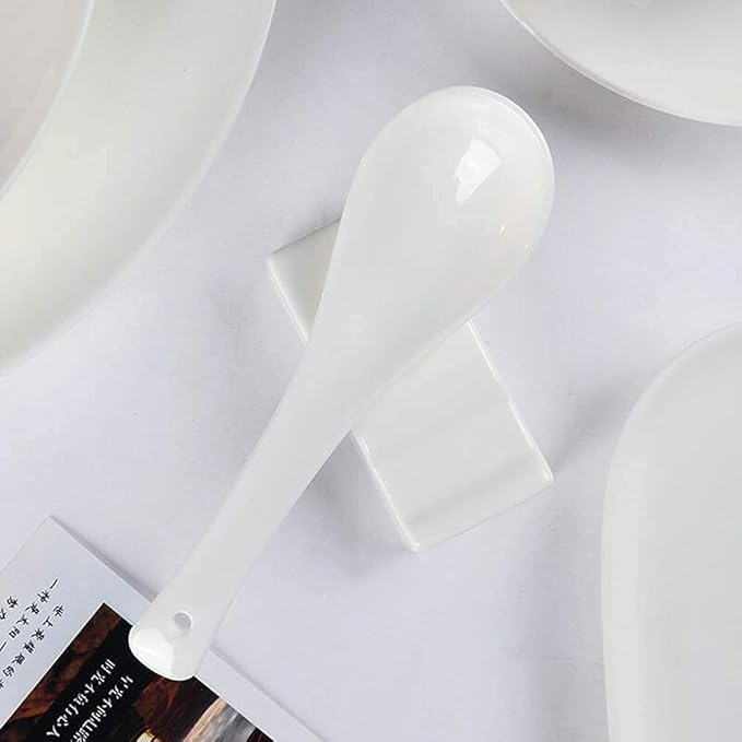 Pure White Porcelain Dinnerware Set Tableware Set Stoneware Dish Dinner Plates Dinner Set Dinner Service for1/2/4/10/16 People,80 PCS (White 128 PCS(16 Set))