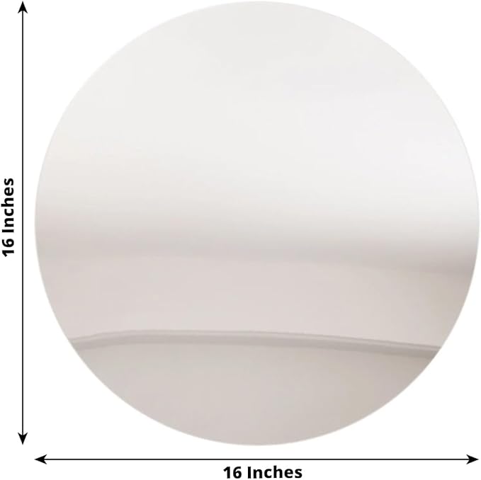 Efavormart 10 Pack Silver Round Acrylic Mirror Tray for Decoration, Large Circle Candle Plate Centerpiece Bases - 16"