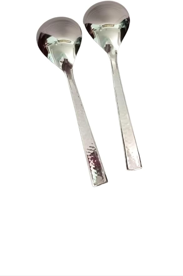 BONA FIDE steel Serving Spoons Set of 4 Indian Dinnerware Serve ware, spoon set size 8 inch long,serving spoon,Traditional Utensils Kitchen Dinning Accessory,