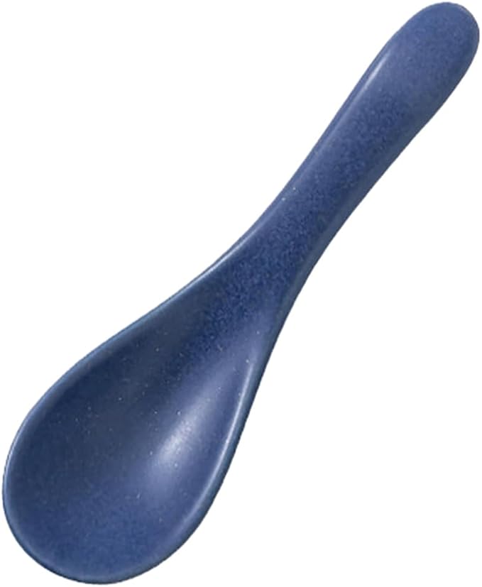 Japanese minimalist home cute cartoon creative ceramic plate - small spoon (blue fish joy)