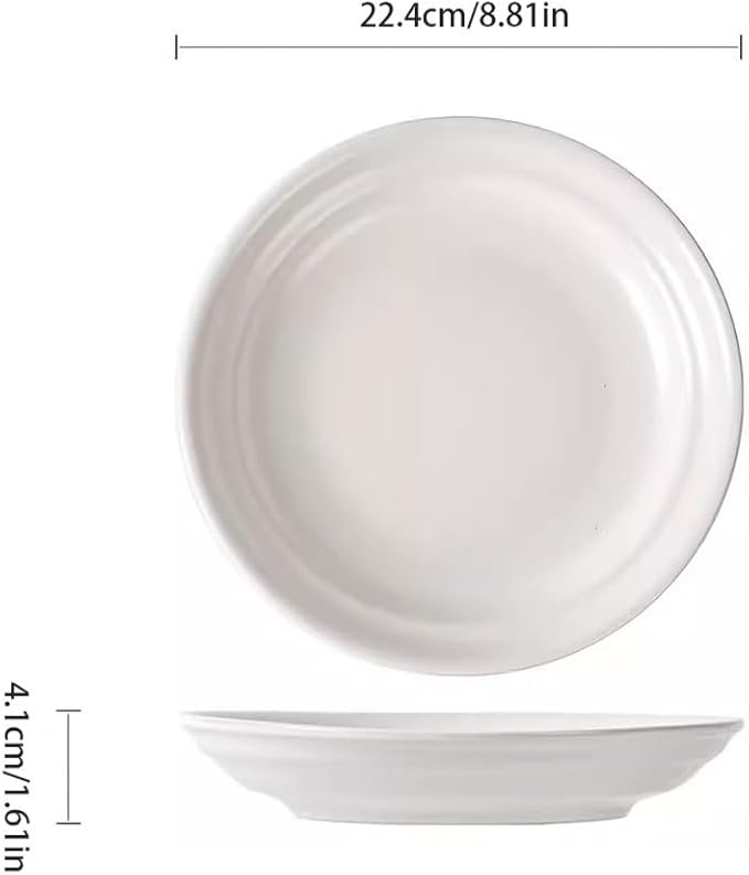 Kitchen Plates Retro Ceramic Plate Dinner Plate Fruit Plate Creative Home Dish Plate Pasta Plate Dessert Plate Restaurant Plates(Small)