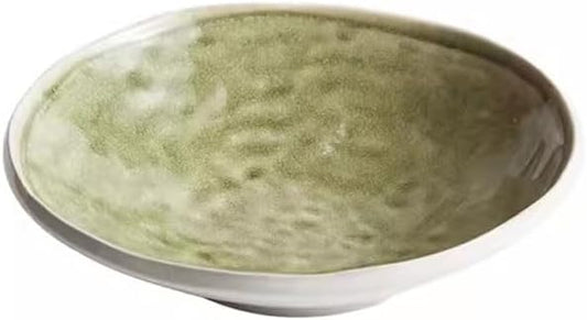 SONGCHAO Party Supplies Ceramic Irregular Dinner Plate Household Kiln Deep Soup Plate Commercial Snack Plate Restaurant Appetizer Plate Party Plates (Color : 8.6inch)