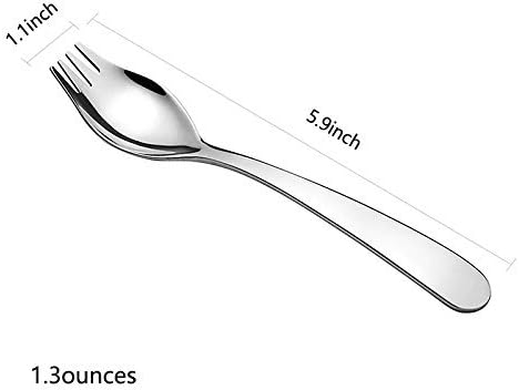 6-Pack Mini Stainless Steel Sporks, Back to school lunch supplies Fruit Appetizer Dessert Salad Flatware Set, 5.9-Inch Long(S)