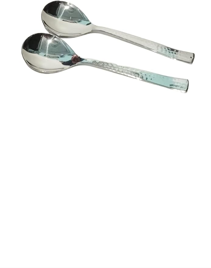 BONA FIDE steel Serving Spoons Set of 4 Indian Dinnerware Serve ware, spoon set size 8 inch long,serving spoon,Traditional Utensils Kitchen Dinning Accessory,