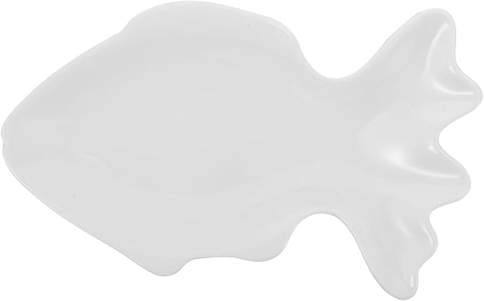 Fish Shaped Ceramic Plate Dessert Serving Dipping Bowl Decorative Snack Dish for Salad Soup Appetizer
