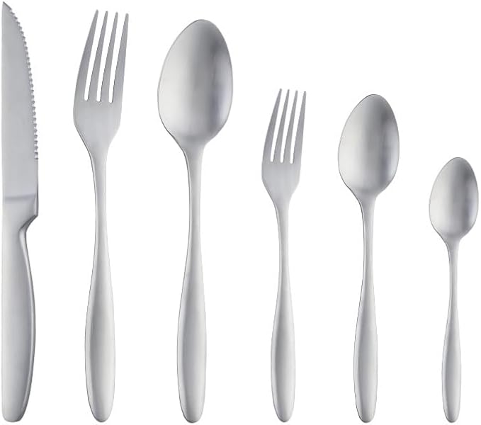 Stainless Steel Flatware serving set,Home Kitchen Eating Tableware Set,Dishwasher Safe,For Home Kitchen Restaurant Hote 6/24/36/48/60/72 Pieces Stainless Steel Knife, Fork And Spoon Hotel Household Ta