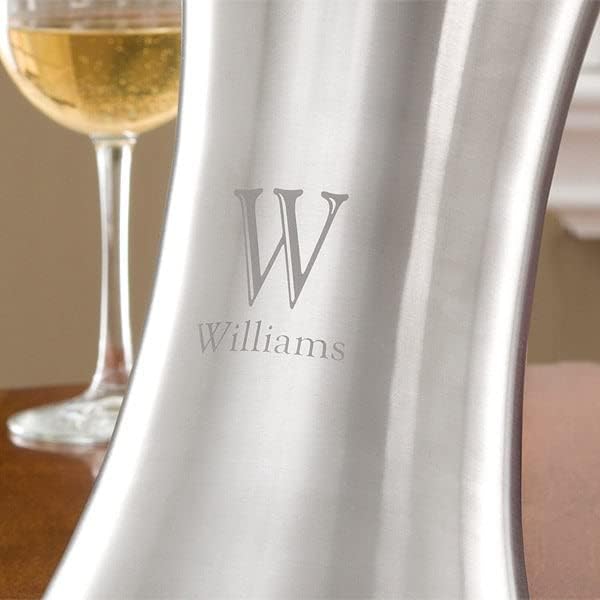 Personalization Universe Double-Walled Insulated Stainless Steel Wine Chiller with Custom Etched Monogram and Name, Perfect for Wine & Champagne, Great for Wedding, Housewarming, and Retirement Gifts