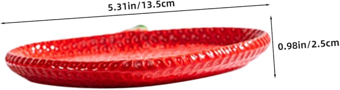 Cabilock Strawberry Shaped Ceramic Snack Plate Charming Porcelain Appetizer Dish for Sushi Pastries and Desserts Decorative Dessert Tray for Home Gatherings and Outdoor Picnics