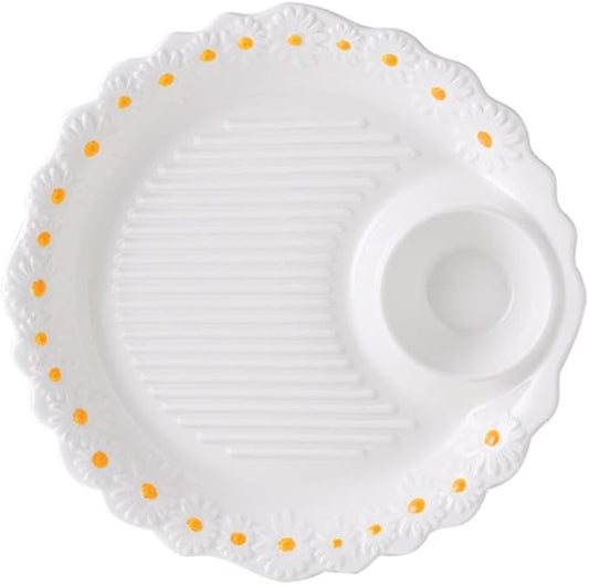 Multi Purpose Appetizer Ceramic Tray Vinegar Bowl Elegant Sushi Cookie Serving Dishes Dipping Sauce Plate for Dumplings French Fries Snacks Homes Restaurants Design Sense Souvenirs