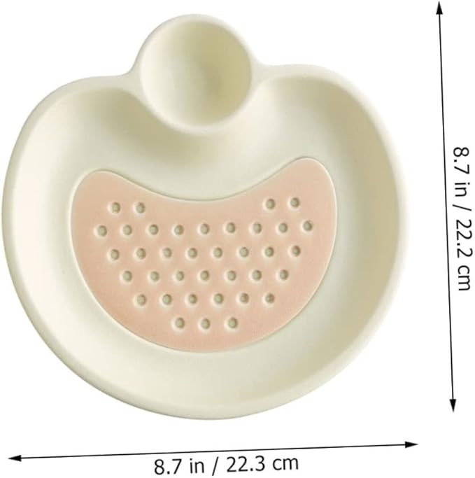Zerodeko Dumpling Serving Tray Draining Section Sauce Plate Ceramic Plate for Sushi Snacks Desserts