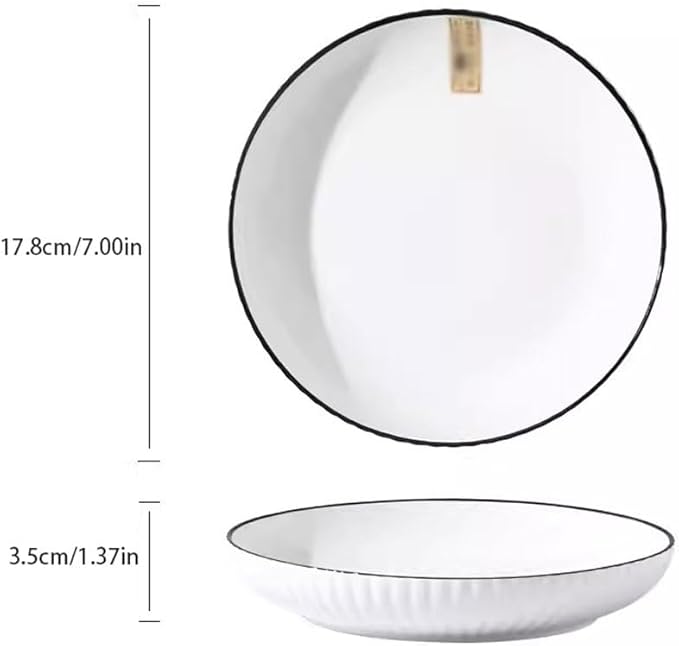 Pasta Bowls Appetizer Plates Nordic Style Simple Plate Dish Plate Home Solid Color Creative Personality Round Ceramic Dish Plate Fruit Salad Plate Dining Serving Plates for Parties