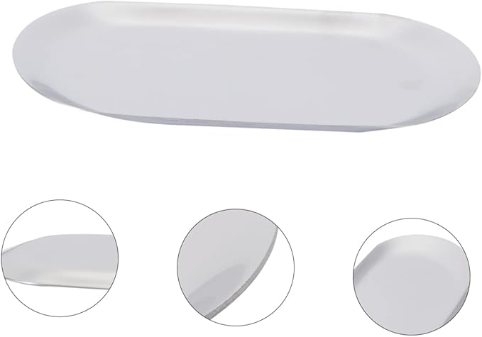 Stainless Steel Jewelry Organizer Tray Snack Holder Decorative Tray Metal Storage Mirror Polished Easy Clean