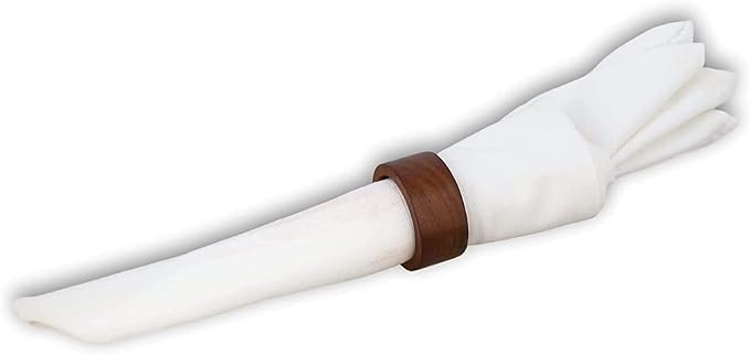 Napkin Rings for Dining Table, Classic Farmhouse Style, Holiday and Party Decor, Table Setting Accessories (Brown, 12.)