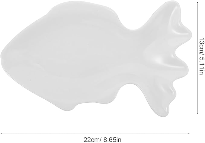 VOSAREA Fish Shaped Ceramic Plate for Appetizers Sushi and Snacks Cute Dish for Serving Desserts Vegetables and Dips for Boys and Girls and Family Gatherings